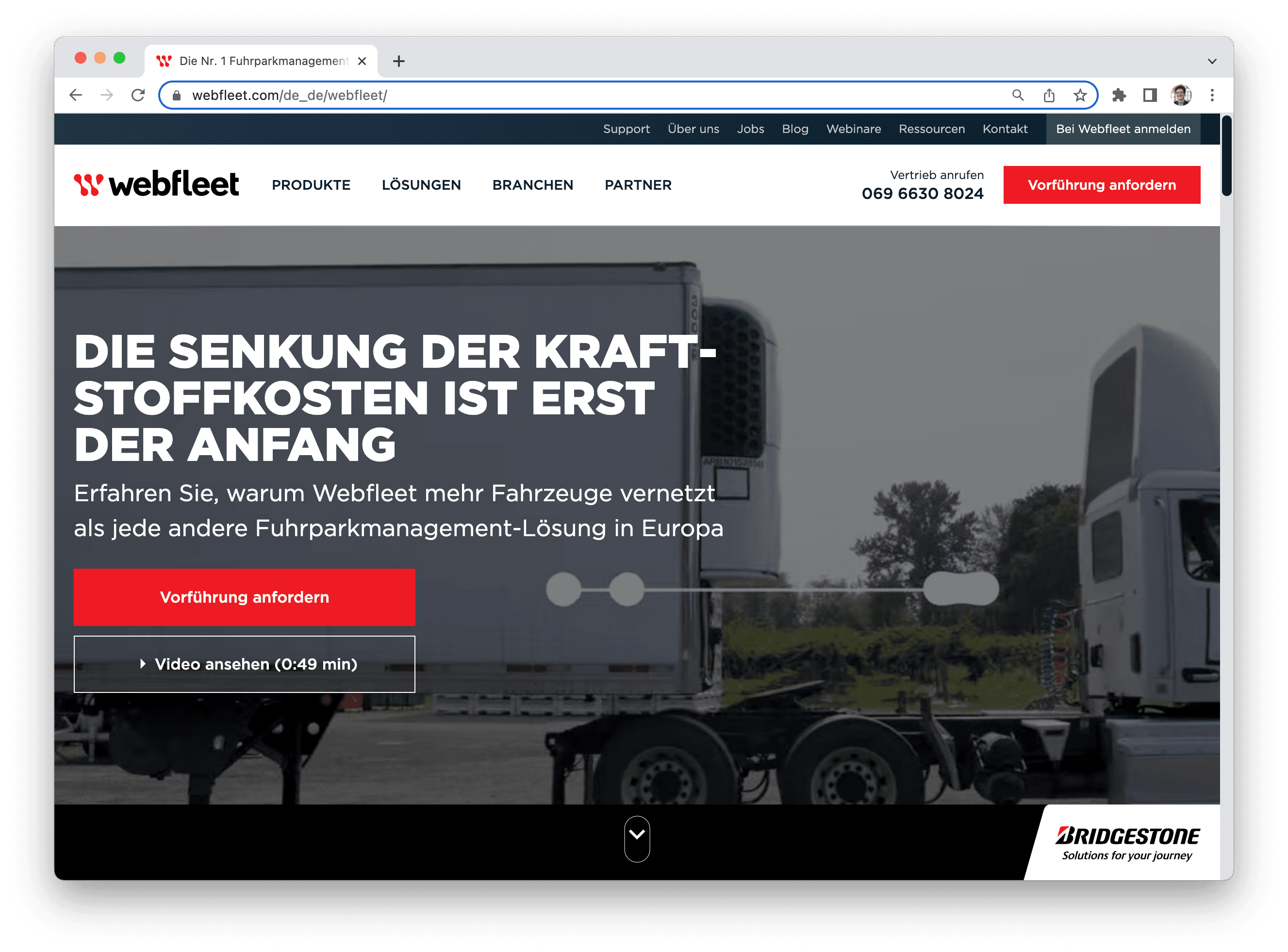 Startseite von webfleet.com